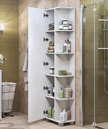 Vigo Шкаф пенал Urban 450 белый/зеркальный – фотография-3