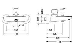 Aquatek Смеситель для ванны с душем Бетта AQ1140MB матовый черный – фотография-5