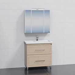 СанТа Мебель для ванной Венера 80 дуб бежевый – фотография-2