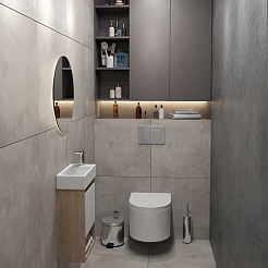 Teymi Тумба с раковиной Nura 37 R подвесная дуб/белый – фотография-10