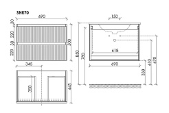 Sancos Тумба с раковиной Snob R 70 bianco раковина CN7007 – фотография-7
