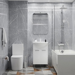 Mixline Тумба под раковину Алан 55 белая 2 створки (РАЗБОР) – фотография-3