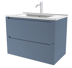 Зов Тумба под раковину Дион 80 подвесная серо-синяя – фотография-1