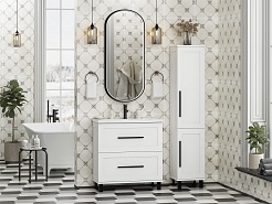 Misty Мебель для ванной Модерн 80 белая – фотография-2