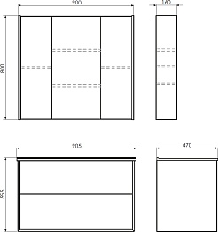 Comforty Тумба с раковиной Женева 90 подвесная дуб белый – фотография-11