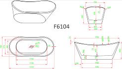 Frank Акриловая ванна 170х75 F6104 black/white – фотография-8