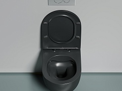 Ceramicanova Подвесной унитаз Modena Rimless CN6063MDH тёмный антрацит матовый – фотография-10