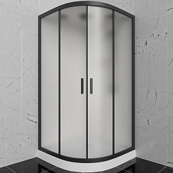 Frank Душевая кабина F420 M black с крышей профиль черный стекло матовое – фотография-2