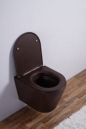 Esbano Унитаз Clavel подвесной безободковый кофе матовый – фотография-7