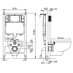 Aquatek Инсталляция для унитаза Set Aquatek Slim (4 в одном) 10.705.51C.021.81 – фотография-2