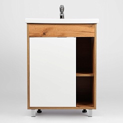 Viant Тумба под раковину Бостон 50 белая/дуб вотан – фотография-2