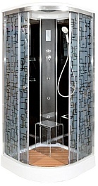 DTO Душевая кабина BМ1590 BLACK с электрикой и гидромассажем – фотография-1