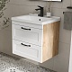 Equil Тумба под раковину Lago 60 2 ящика подвесная белая/дерево – картинка-16