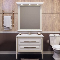 Opadiris Зеркало для ванной Корлеоне 100 слоновая кость с патиной – фотография-3