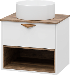 Brevita Тумба под раковину Bergen 60 подвесная дуб галифакс олово/белая – фотография-4