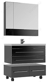 Aquanet Тумба подкатная "Верона 90" черная – фотография-3