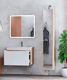 Vigo Шкаф пенал Grani 300 поворотный дуб сонома/зеркальный – фотография-7