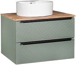 Runo Мебель для ванной Орлеан 70 Sole подвесная зеленая/дуб натуральный – фотография-2