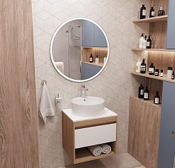 Teymi Тумба с раковиной Ritta 75 дуб эврика/белый матовый T60521 раковина T50104 – фотография-2