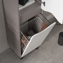 Equil Шкаф пенал Smile 40 напольный лен антрацит/графит – фотография-10