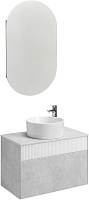 Акватон Мебель для ванной Марбл 80 Mila 40 подвесная слэйт/белая матовая