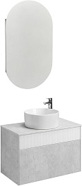 Акватон Мебель для ванной Марбл 80 Mila 40 подвесная слэйт/белая матовая – фотография-1