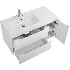 BelBagno Мебель для ванной Etna 100 L подвесная Bianco Lucido – фотография-7