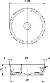 Ambassador Раковина накладная Conrad 38.2 белая – фотография-6