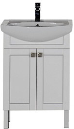 Aquanet Тумба с раковиной "Честер 60" белый/серебро – фотография-2