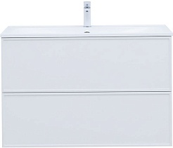 Aquanet Мебель для ванной Арт 100 подвесная белая матовая – фотография-9