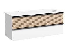 Sancos Тумба с раковиной Delta 120-2 дуб светлый/белый раковина Grace 121 CN7016 для двоих