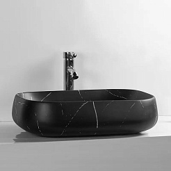 Ceruttispa Раковина накладная 56.5 CR0086 MMB1 мрамор черный матовый – фотография-4