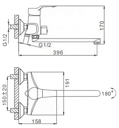 Frap Смеситель для ванны H04 F2263 хром – фотография-3