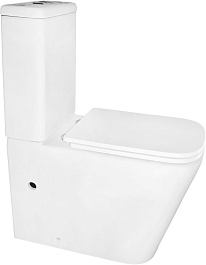 Azario Унитаз-компакт Etereo AZ-8203 безободковый с бачком с сиденьем микролифт белый – фотография-1