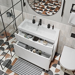 Vivon Тумба с раковиной Ostin 90 напольная белая матовая – фотография-4