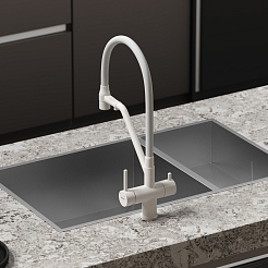 Sancos Смеситель для кухни Dora SC4003MW матовый белый – фотография-2