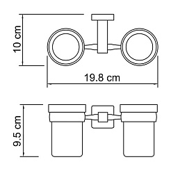 WasserKRAFT Подстаканник двойной "Lippe  К-6528D" – фотография-3