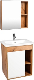 Viant Мебель для ванной Бостон 70 подвесная белая/дуб вотан – фотография-1
