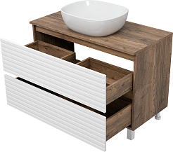 Brevita Тумба с раковиной Dakota 100 дуб галифакс олово/белая – фотография-5