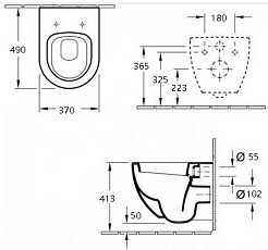 Esbano Унитаз Aster подвесной безободковый черный матовый – фотография-3