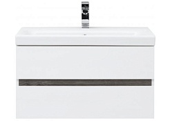 Aquanet Комплект мебели Беркли 80 белый глянец/дуб рошелье – фотография-14