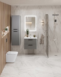 BelBagno Тумба с раковиной Due 50 подвесная Сатин ручки Матовый тёмный никель – фотография-6