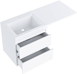 Vivon Тумба под раковину под стиральную машину Vivon Donna 120 подвесная белый глянец эмаль – фотография-5