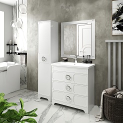 Misty Шкаф пенал Лейла 35 L белый – фотография-3