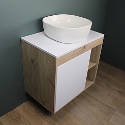 Teymi Тумба с раковиной Nura 80 Helmi Solli 41 подвесная дуб/белый – фотография-3