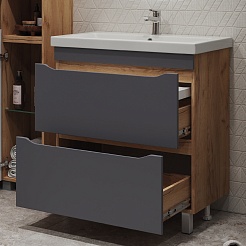 Vigo Мебель для ванной Wave 800-0-2 дуб золотой – фотография-8