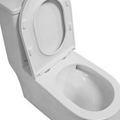 Azario Унитаз-моноблок Eagle AZ-80673 безободковый с бачком с сиденьем микролифт белый – фотография-11