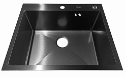 Hoffger Мойка для кухни 5050T Black ECO декор соты – фотография-2