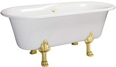 Фэма Ванна из литьевого мрамора Феррара (ножки золото, слив-перелив золото)