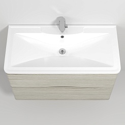 Водолей Мебель для ванной Adel 100 подвесная ореховый дубослив светлый – фотография-3